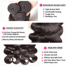 Load image into Gallery viewer, Hair Brazilian Body Wave Bundles With Closure 4*4 Lace Closure