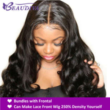 Cargar imagen en el visor de la galería, Hair Weave Bundles With Frontal Beaudiva Hair Brazilian Body Wave