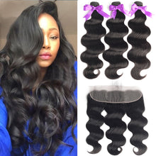 Cargar imagen en el visor de la galería, Hair Weave Bundles With Frontal Beaudiva Hair Brazilian Body Wave