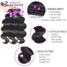 Cargar imagen en el visor de la galería, Hair Weave Bundles With Frontal Beaudiva Hair Brazilian Body Wave