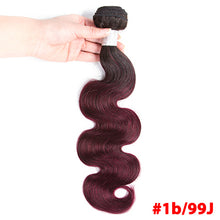 Load image into Gallery viewer, Hair Weave Bundles Burgundy Body Wave 100% Remy Human Hair Bundles