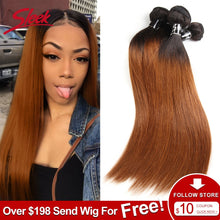 Load image into Gallery viewer, Hair Weave Bundles Deal Two Tone Remy Hair 3/4 Pcs Weft Extensions 10 to 30 Inch