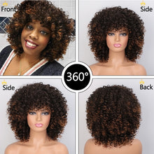 Load image into Gallery viewer, Hair/Short Synthetic Wigs Afro Kinky Curly Wig for Women Black Brown Blonde Pink Natural Afro High Temperature Hair
