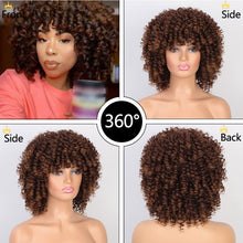 Load image into Gallery viewer, Hair/Short Synthetic Wigs Afro Kinky Curly Wig for Women Black Brown Blonde Pink Natural Afro High Temperature Hair