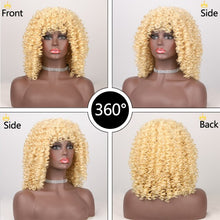 Load image into Gallery viewer, Hair/Short Synthetic Wigs Afro Kinky Curly Wig for Women Black Brown Blonde Pink Natural Afro High Temperature Hair
