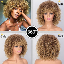 Load image into Gallery viewer, Hair/Short Synthetic Wigs Afro Kinky Curly Wig for Women Black Brown Blonde Pink Natural Afro High Temperature Hair
