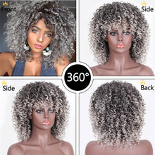 Load image into Gallery viewer, Hair/Short Synthetic Wigs Afro Kinky Curly Wig for Women Black Brown Blonde Pink Natural Afro High Temperature Hair