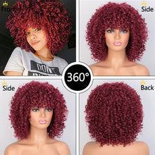 Load image into Gallery viewer, Hair/Short Synthetic Wigs Afro Kinky Curly Wig for Women Black Brown Blonde Pink Natural Afro High Temperature Hair