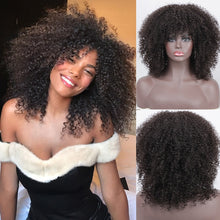 Load image into Gallery viewer, Hair/Short Synthetic Wigs Afro Kinky Curly Wig for Women Black Brown Blonde Pink Natural Afro High Temperature Hair