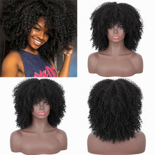 Load image into Gallery viewer, Hair/Short Synthetic Wigs Afro Kinky Curly Wig for Women Black Brown Blonde Pink Natural Afro High Temperature Hair