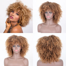 Load image into Gallery viewer, Hair/Short Synthetic Wigs Afro Kinky Curly Wig for Women Black Brown Blonde Pink Natural Afro High Temperature Hair